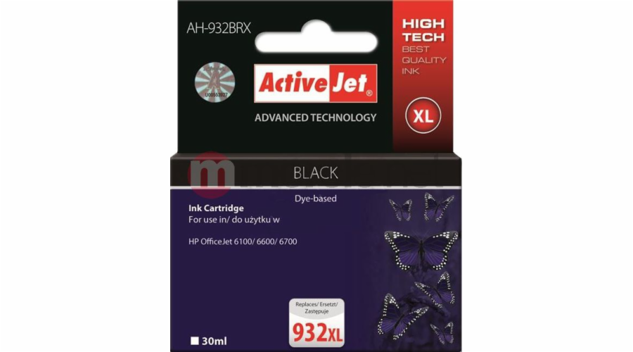 Activejet AH-932BRX ink for HP printer; HP 932XL CN053AE replacement; Premium; 30 ml; black