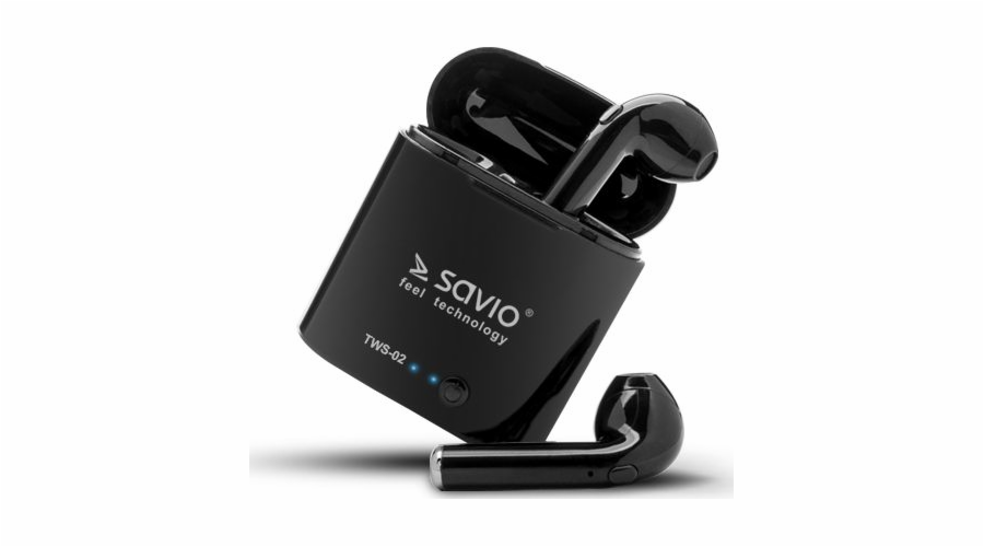 Savio TWS-02 Wireless Bluetooth Earphones Black