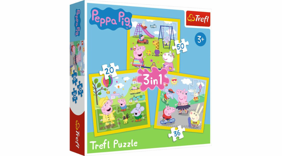 Trefl Puzzle 3v1 Peppa Pig - Peppa&#39;s Happy Day