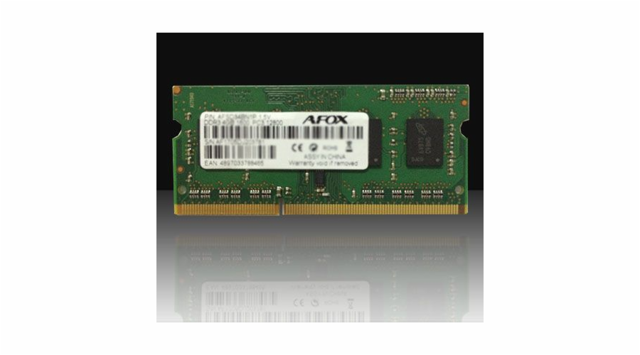 Paměť notebooku AFOX SODIMM, DDR3, 8 GB, 1333 MHz, (AFSD38AK1P)