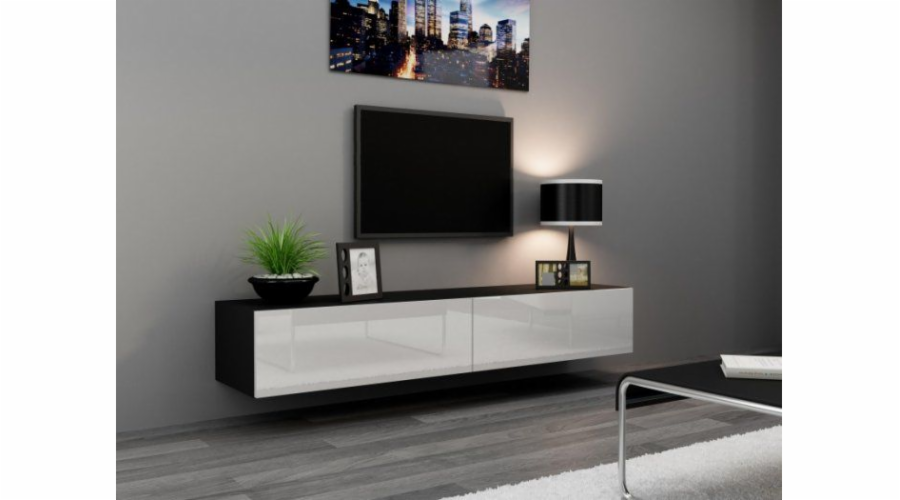 Cama TV Stand VIGO 180 30/180/40 black/white gloss