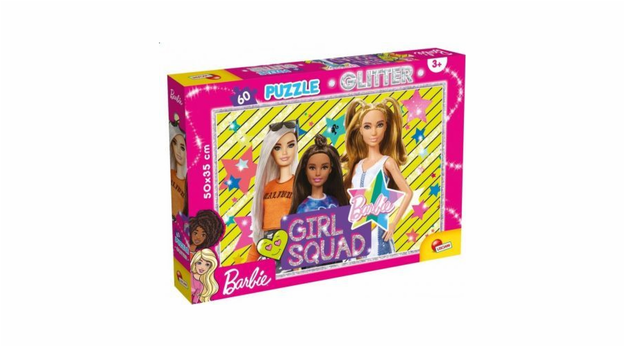 Lisciani Puzzle 60 dílků Barbie se třpytkami - Dívčí četa!
