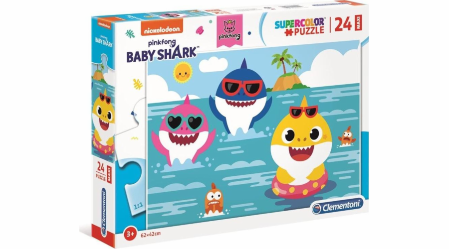 Clementoni Puzzle 24 kusů Maxi Baby Shark (28519)