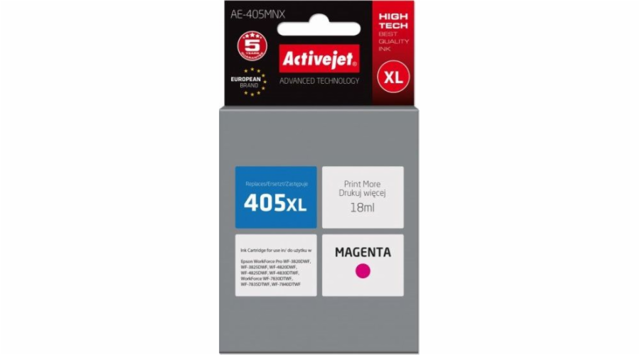 Activejet AE-405MNX ink (replacement for Epson 405XL C13T05H34010; Supreme; 18ml; magenta)