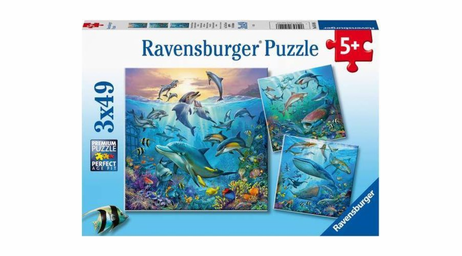 Puzzle Ravensburger 3x49 Podmořský život