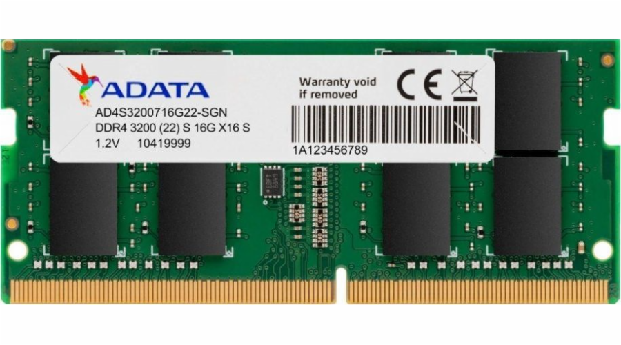 Paměť pro notebook ADATA Premier, SODIMM, DDR4, 16 GB, 3200 MHz, CL22 (AD4S320016G22-SGN)
