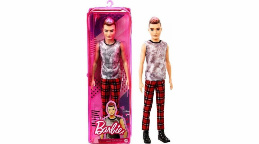 Panenka Mattel Barbie Fashionistas Ken Pants červené kostkované