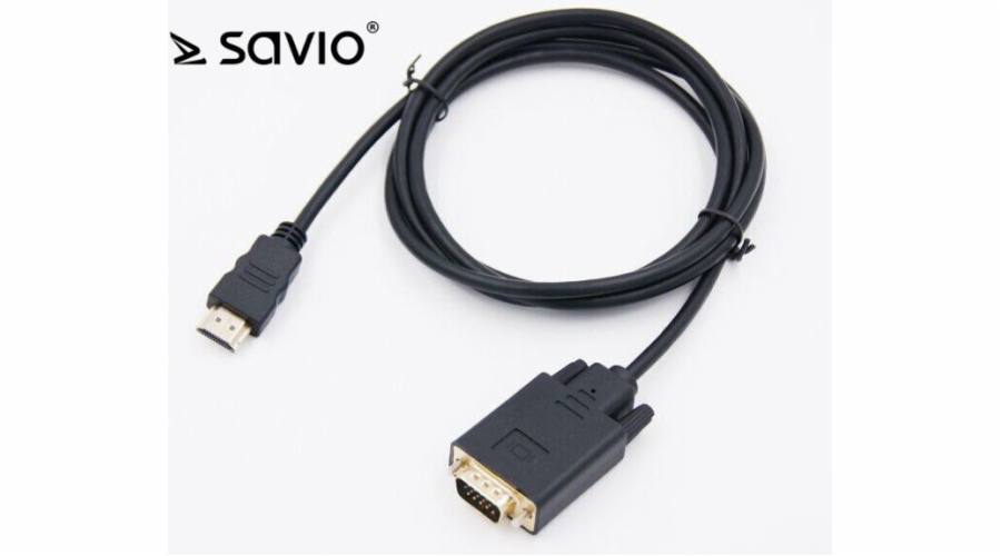 Savio CL-103 video cable adapter 1.8 m HDMI Type A (Standard) VGA (D-Sub) Black