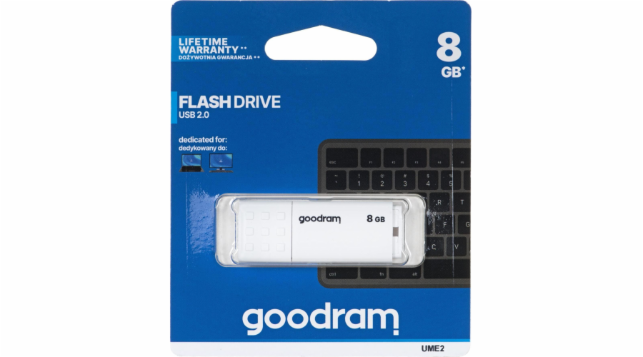 Paměť GoodRam GOODRAM FLASHDRIVE 8GB UME2 USB 2.0 WHITE PAMGORFLD0390