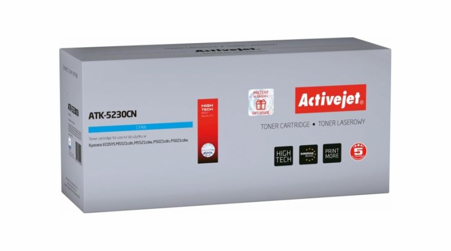 Activejet ATK-5230CN toner (replacement for Kyocera TK-5230C; Supreme; 2200 pages; cyan)