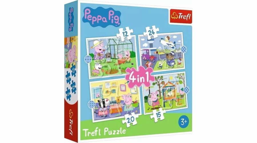 Trefl Puzzle 4v1 Vzpomínka na prázdniny prasátka Peppa