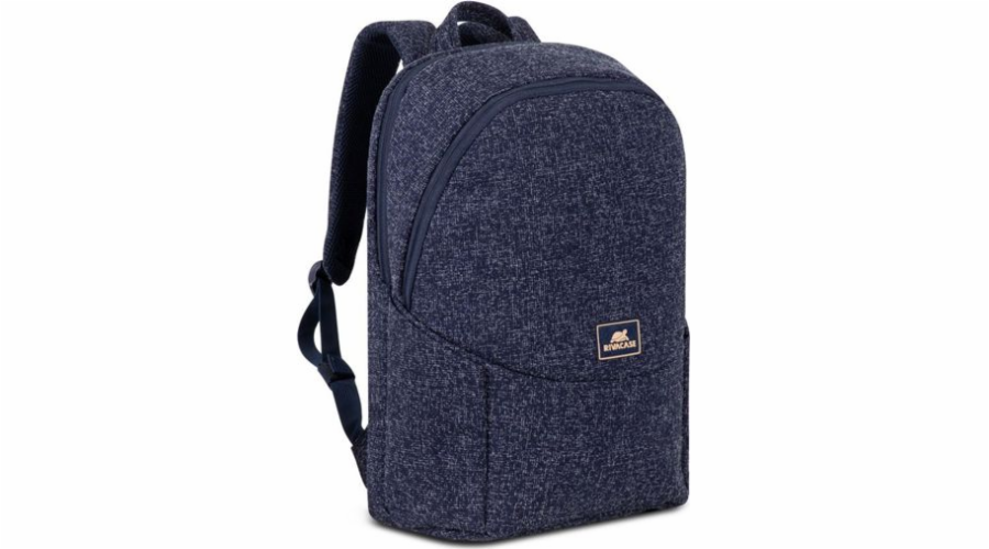 RIVACASE Anvik 15.6 laptop backpack navy blue 15L waterproof fabric pockets for 10.5 tablet smartphone documents accessories bottle