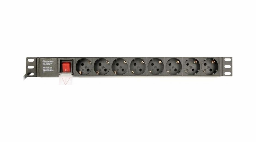 EnerGenie EG-PDU-014 Rack Power Distribution Unit (8 Schuko sockets 1U 16A Schuko plug 3m black color)