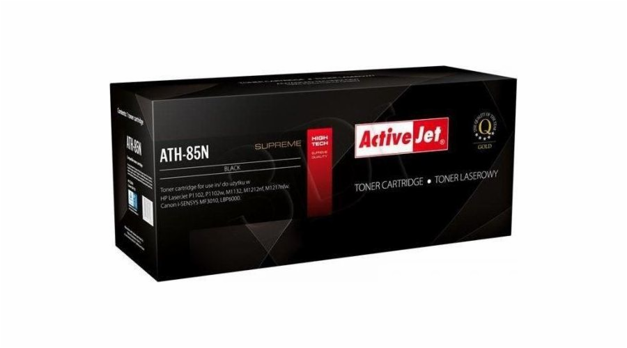 Activejet ATH-85N toner for HP printer; HP 85A CE285A Canon CGR-725 replacement; Supreme; 2000 pages; black