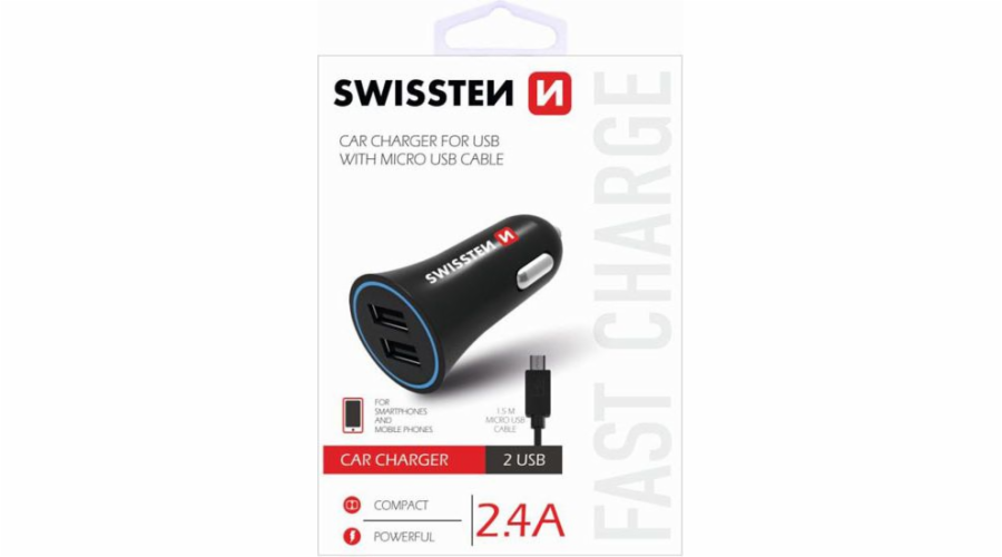 Swissten Cl Adaptér 2,4A Power 2X Usb + Kabel Micro Usb