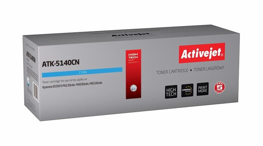 Activejet ATK-5140CN toner (replacement for Kyocera TK-5140C; Supreme; 5000 pages; cyan)