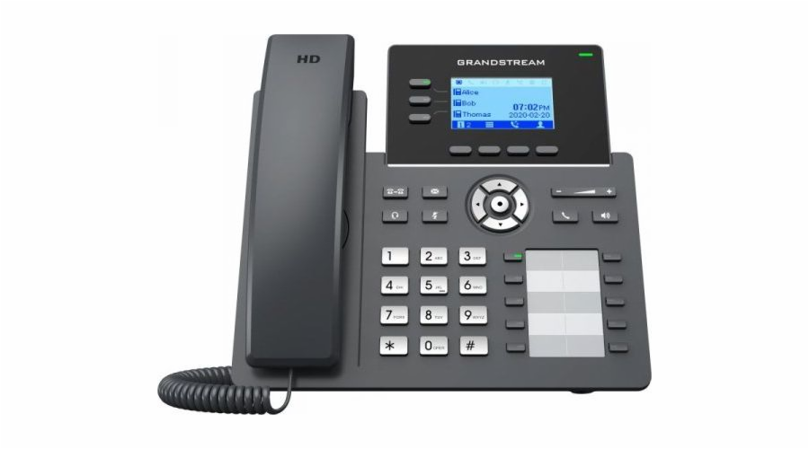 Grandstream GRP2604P/ VoIP telefon/ 2,48" podsvícený grafický display/ 6x SIP/ 2x LAN/ PoE/ GDMS