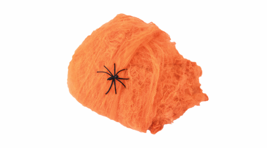 Halloween pavučina oranžová, 100g, UV aktivní
