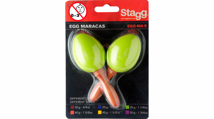Stagg EGG-MA S/GR, pár vajíček, krátká rukojeť, zelené