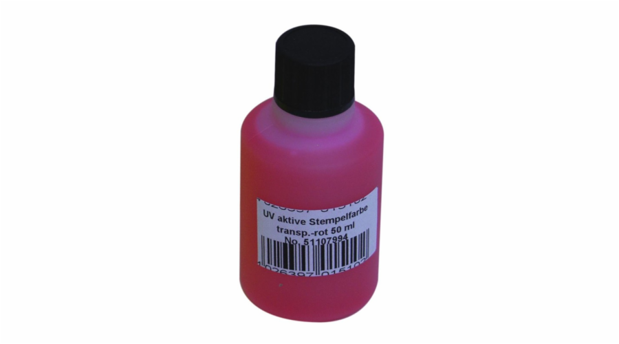 Eurolite UV aktivní razítkovací barva, transparentní červená, 50ml