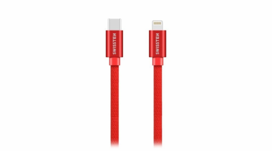 Swissten Datový Kabel Textile USB-C / Lightning 1,2 M Červený