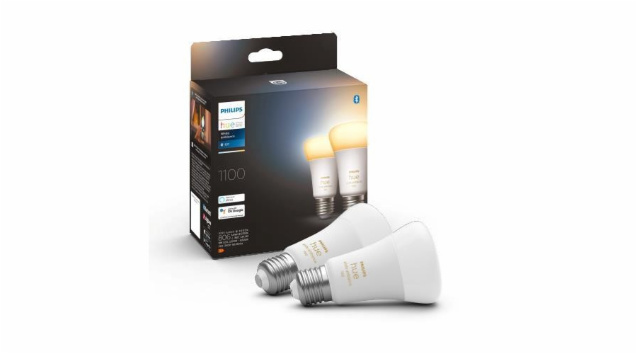 Philips Hue LED Lampe E27 2er Set 8W 800lm White Ambiance
