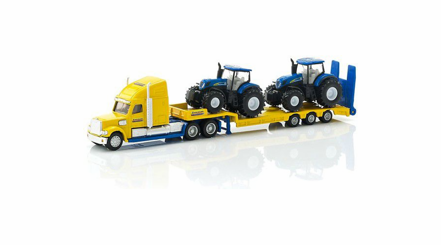 Farmářský vůz s traktory New Holland, modelové vozidlo