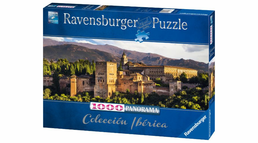 Puzzle 1000 dílků Panorama z Alhambry, Granada