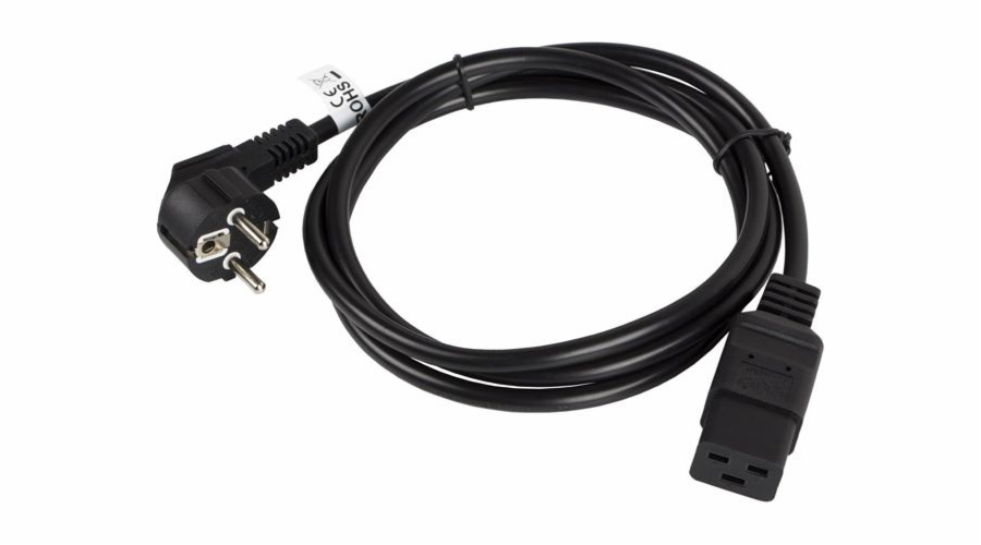 Lanberg CEE 7/7 napájecí kabel – IEC 320 C19, 1,8 m, černý (CA-C19C-10CC-0018-BK)