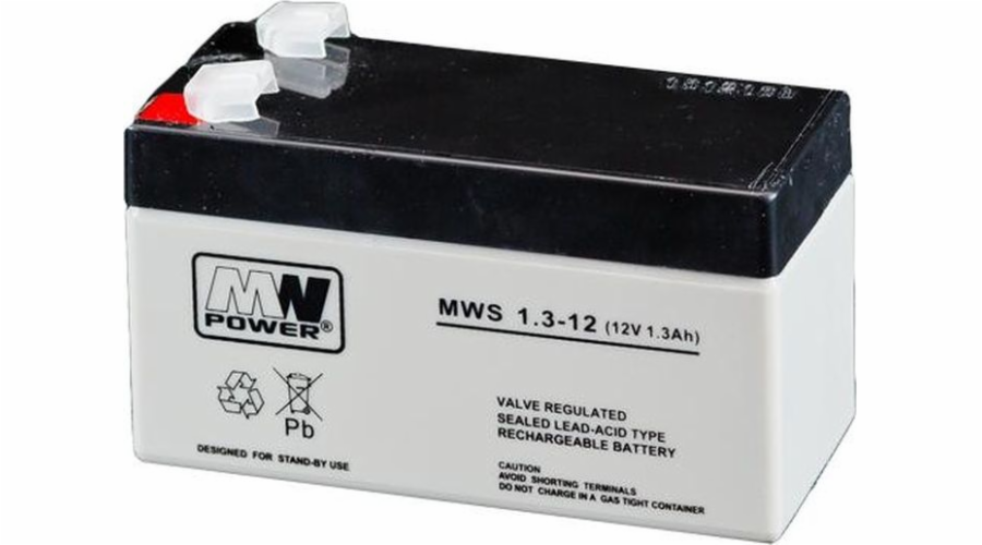 MPL MW POWER MWS 1.3-12 UPS battery Lead-acid accumulator AGM Maintenance-free 12 V 1 3 Ah Black Grey