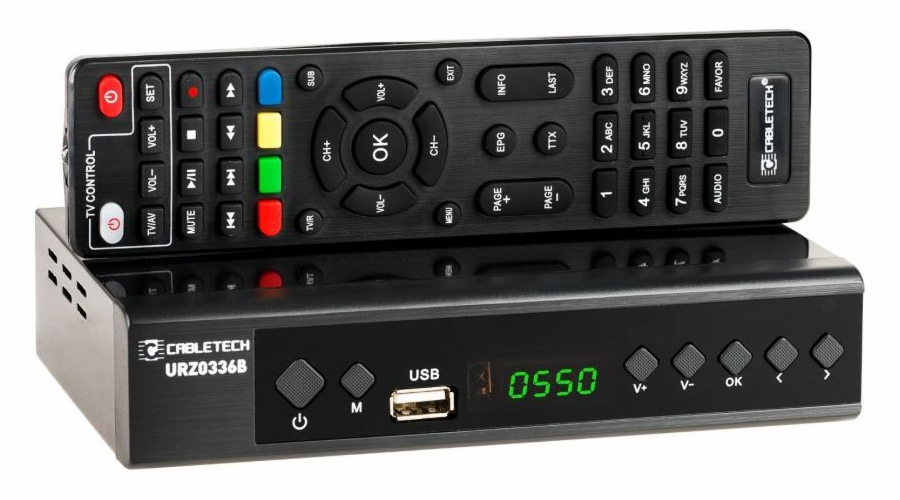 CABLETECH URZ0336B, DVB-T2/C, H.265 HEVC, scart, Set-top box