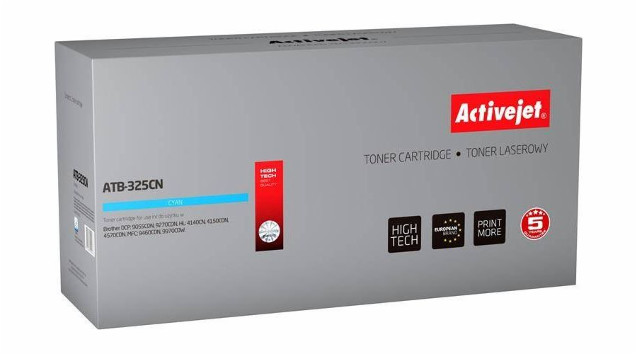 Activejet ATB-325CN toner for Brother printer; Brother TN-325C replacement; Supreme; 3500 pages; cyan