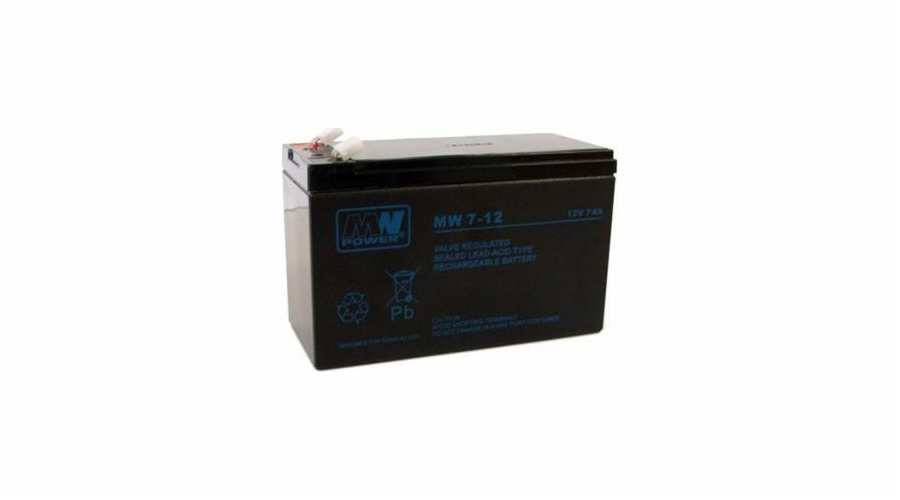 MPL MW POWER MW 7.2-12L UPS battery Lead-acid accumulator VRLA AGM Maintenance-free 12 V 7 2 Ah Black