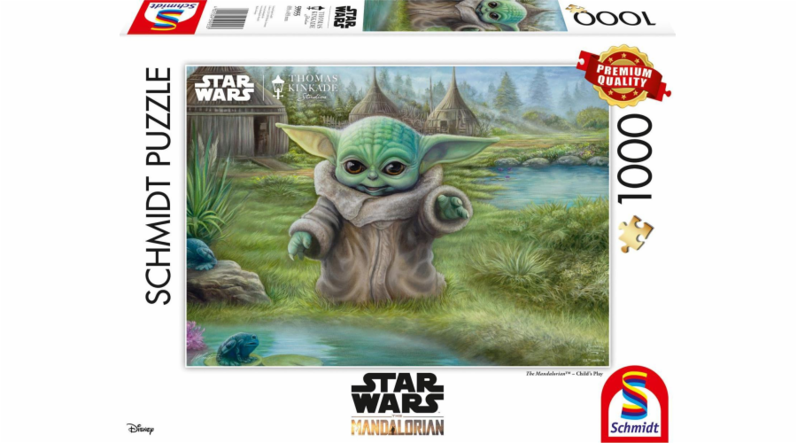 Puzzle prémiové kvality 1000 dílků THOMAS KINKADE Baby Yoda (Star Wars - The Mandalorian)