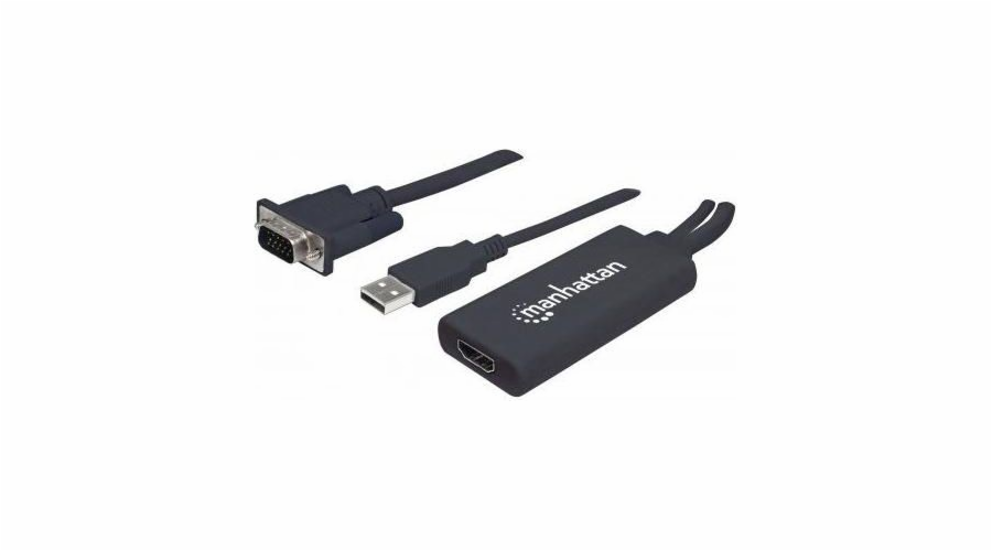 Kabel Manhattan HDMI - D-Sub (VGA) + USB-A 0.3m czarny (152426)