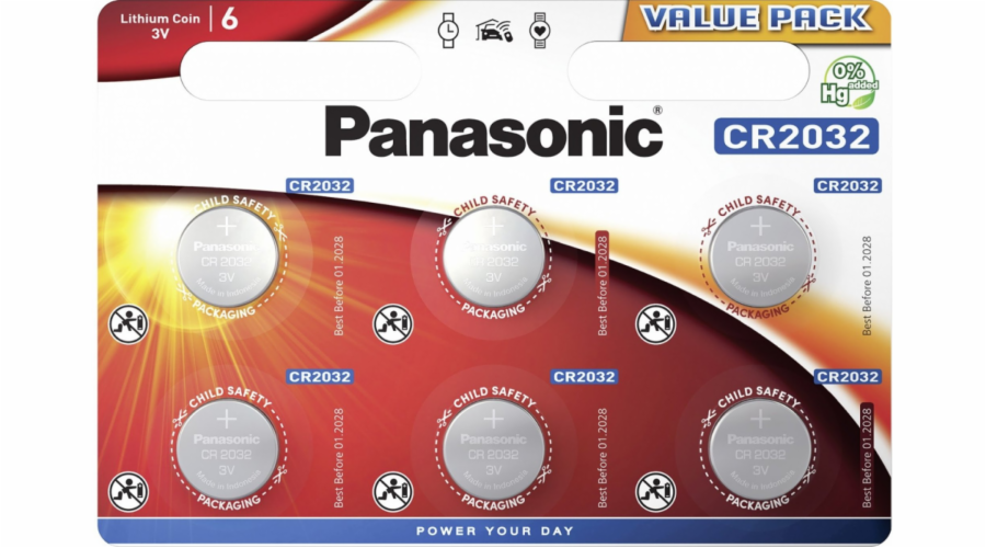 Panasonic CR2032 6ks CR2032L/6BP