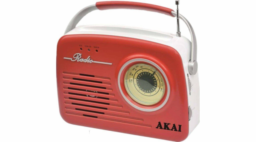 Rádio AKAI, APR-11R, retro, AM/FM rádio, AUX IN, 11 W