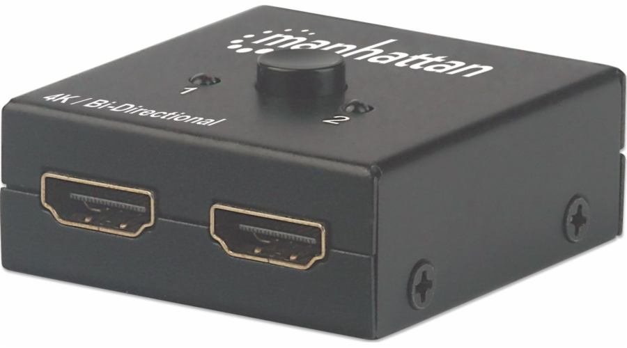 Manhattan HDMI Splitter/Switch 2-Port, Bi-Dir., Black, Displays output x1 HDMI Open-Box
