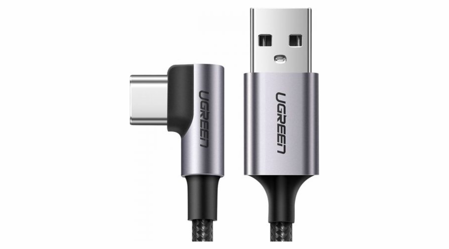 2x1 UGREEN Angled USB-C To USB-A Data Cable Black 2M