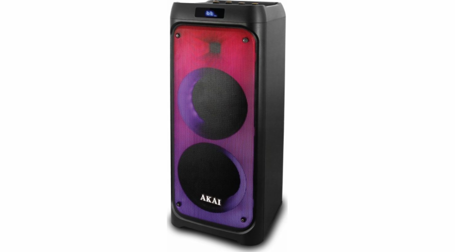 Reproduktor AKAI, Party speaker 260, bluetooth, FM rádio, LED světelné efekty, dálkový ovladač, mikrofon, 50 W RMS