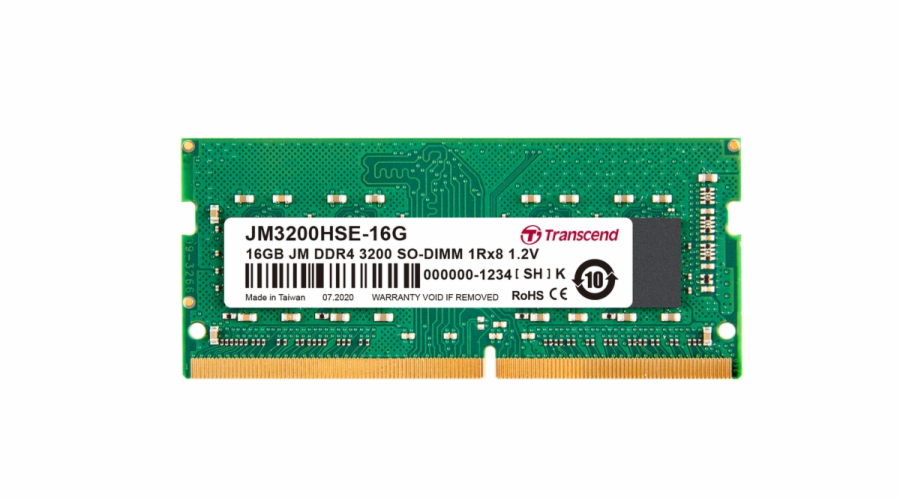 Transcend JM3200HSE-16G Transcend paměť 16GB (JetRam) SODIMM DDR4 3200 1Rx8 CL22