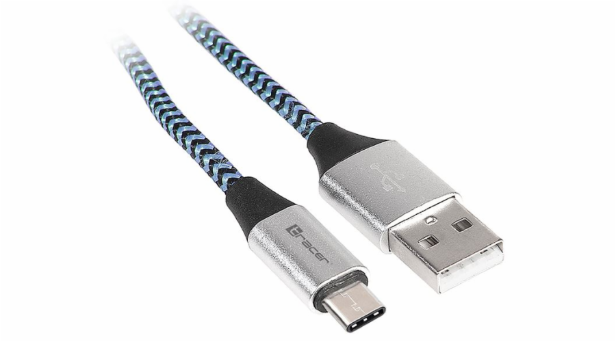 Kabel USB Tracer USB-A - USB-C 1 m Niebieski (TRAKBK46266)