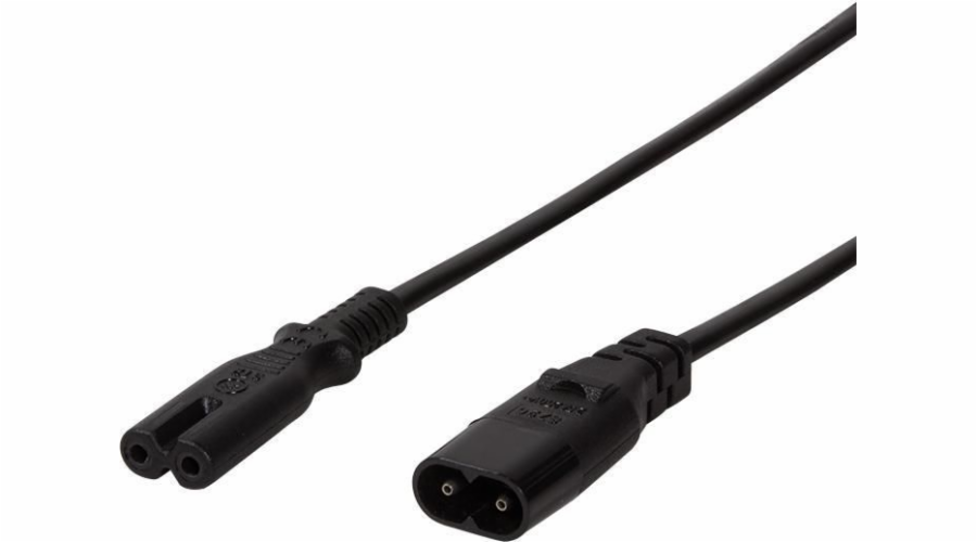 LogiLink napájecí kabel IEC C8 > C7 napájecí prodlužovací kabel černý 2m (CP129)