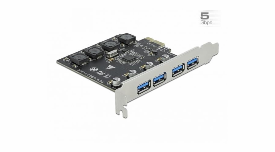 DeLOCK PCIe x1 zu 4x ext. USB Typ-A USB 3.2 Gen 1, USB-Controller