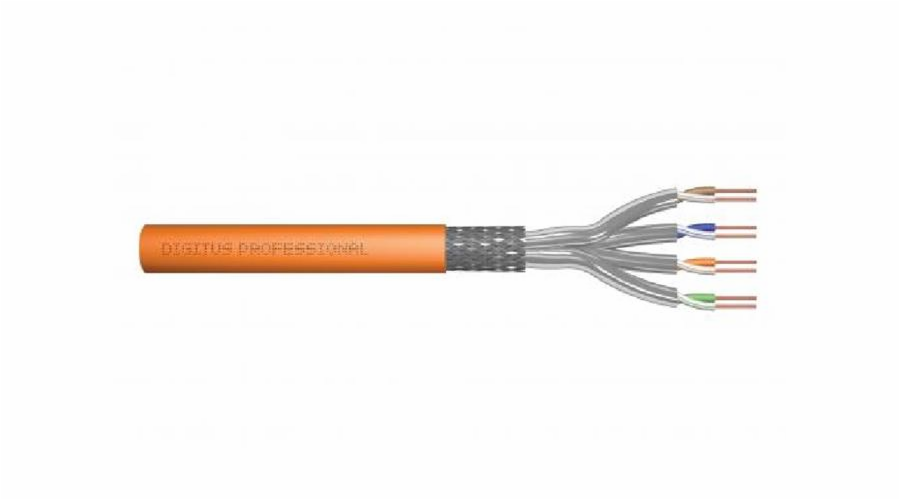 Digitus DK-1743-VH-050 síťový kabel Oranžová 50 m Cat7 S/FTP (S-STP), 1200 MHz Dca (EN 50575), AWG 23/1