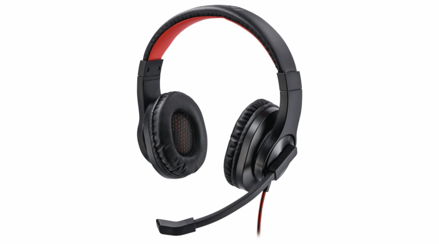 HAMA headset PC stereo HS-USB400/ drátová sluchátka + mikrofon/ USB/ citlivost 100 dB/mW/ černý