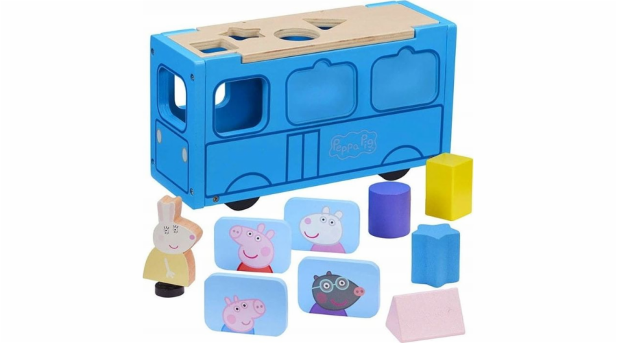 Tm Toys figurka Sada s figurkou Peppa Pig Dřevěný třídič autobusů