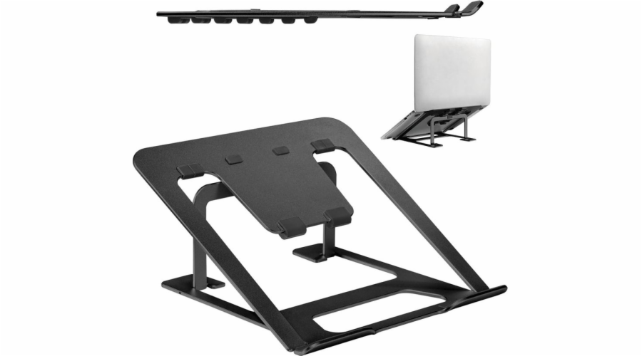 Podstawka pod laptopa Ergo Office ER-416B aluminiowa, czarna