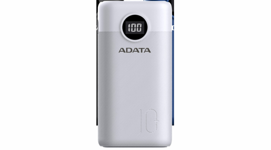 ADATA PowerBank AP10000 - externí baterie pro mobil/tablet 10000mAh, bílá (37Wh) USB-C