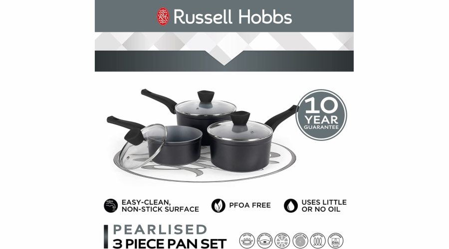 Russell Hobbs RH01706EU Pearlised saucepan set 3pcs